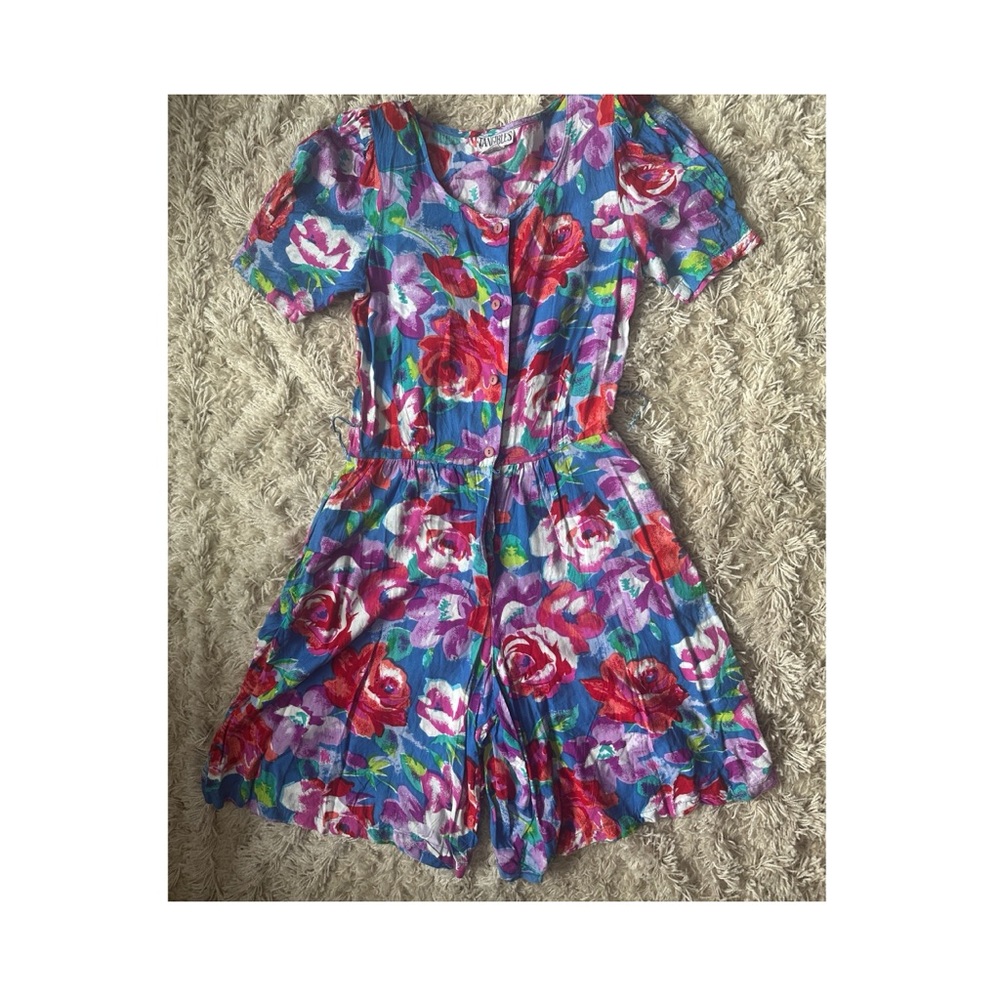 Floral Short Sleeve Vintage Romper